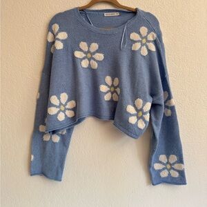 Floral Blue Sweater set